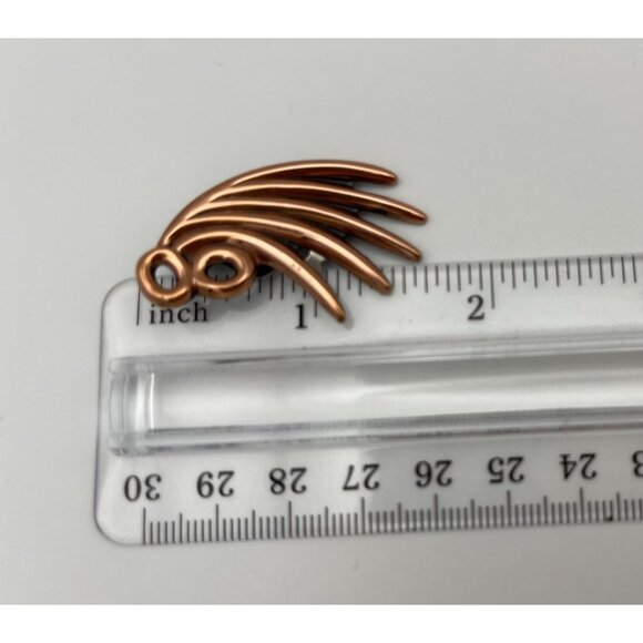 Coro Pair Clip On Earrings Rose Gold Tone Approx 1.75" - Picture 9 of 10